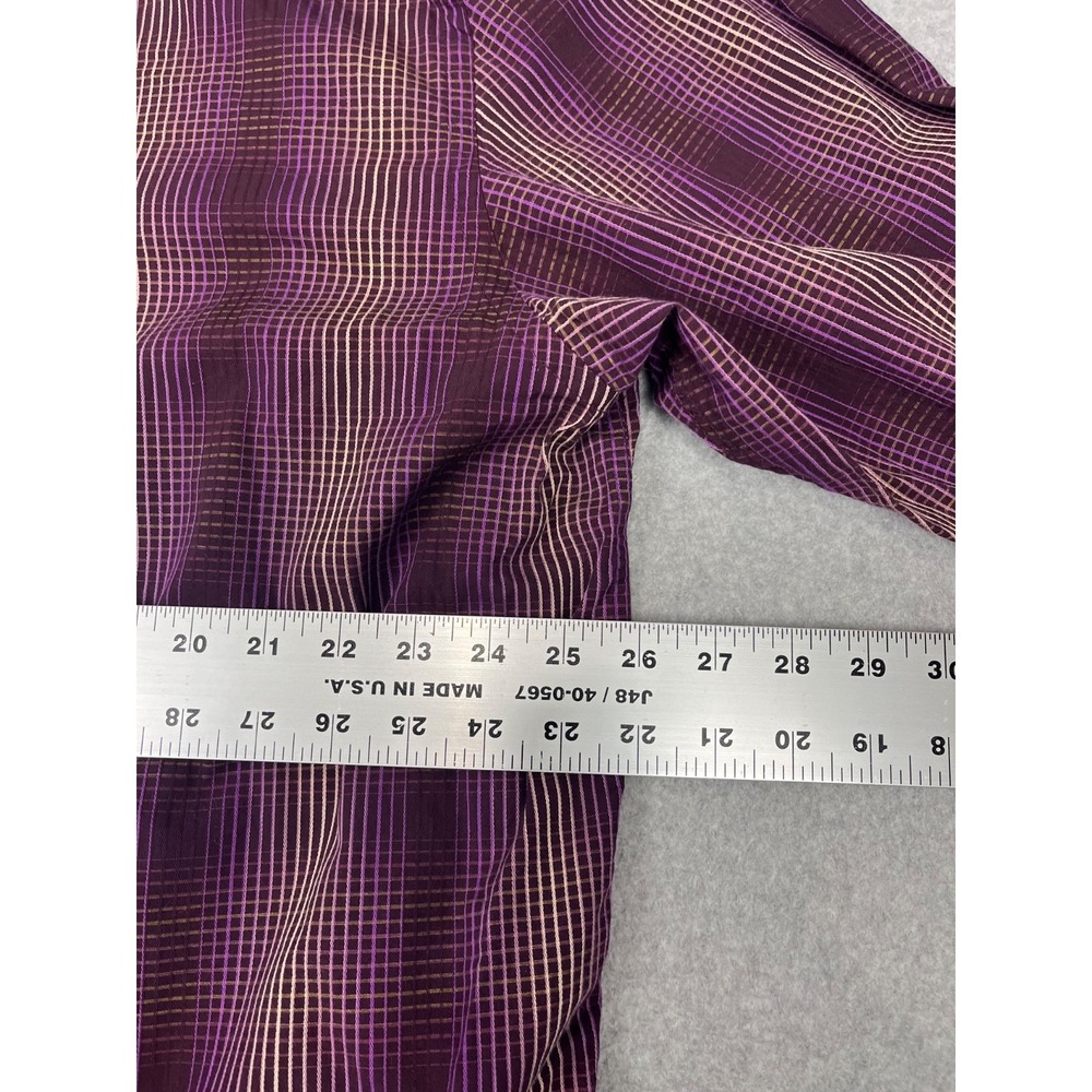Jerry Garcia Shirt Mens 2XL Stripe Purple Plaid Long Sleeve Contrast Flip Cuff - Picture 5 of 8